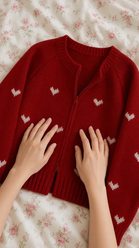 มือลูบเนื้อผ้า